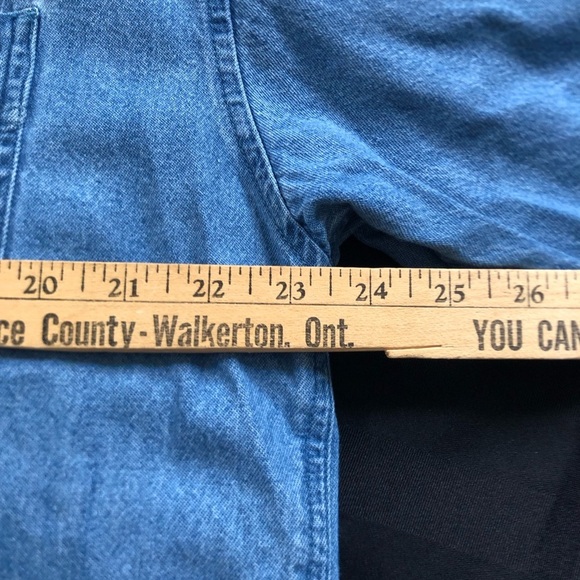 Vtg Schneider National Racing Denim Button Up - Picture 5 of 13